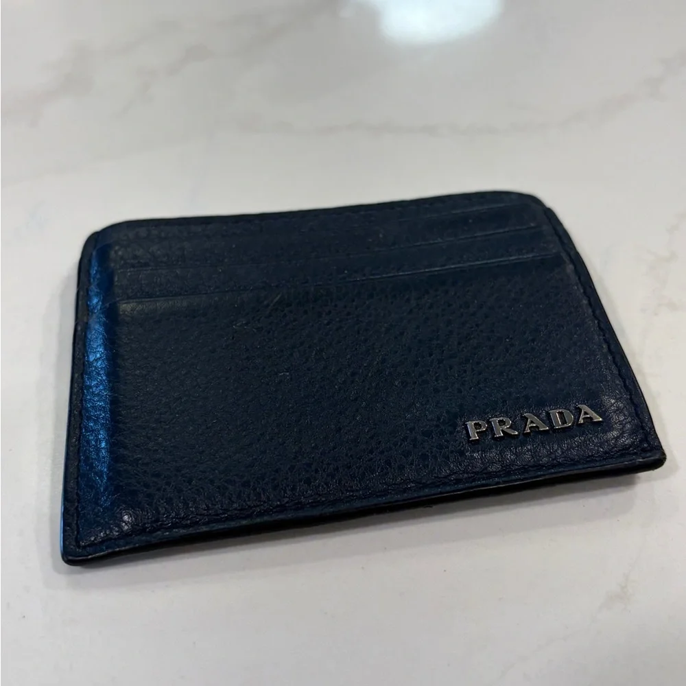 Prada navy leather card holder - Picture 4 of 9